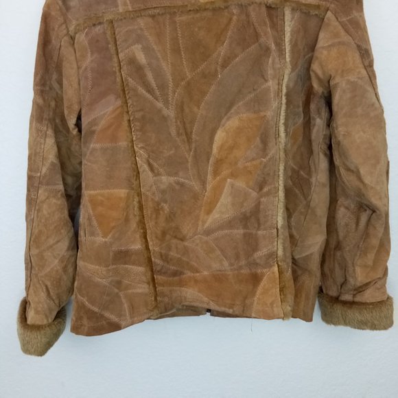 Leather Works Tan Suede Leather Faux Fur Jacket - Picture 10 of 13